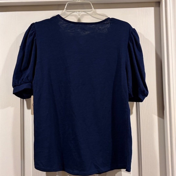 St. John’s Bay Navy Puff Sleeve Square Neck Top NWT size M - Picture 5 of 5
